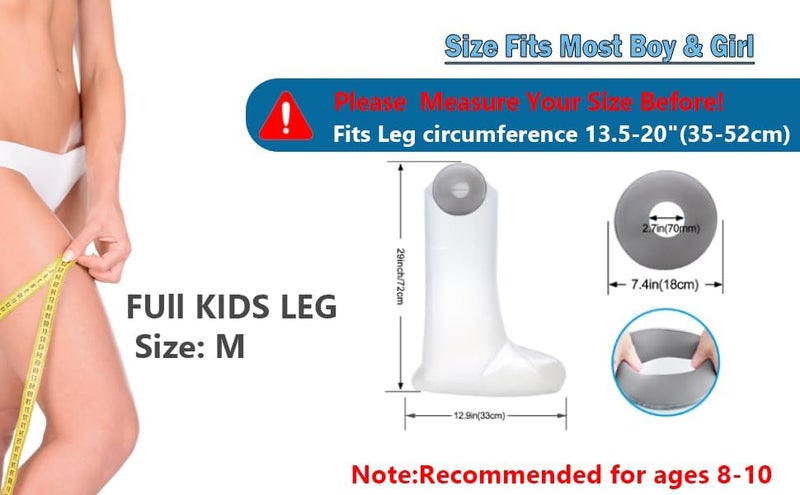 Divvsck Waterproof Full Leg Cast Cover for Shower Kids -Available in 3 Sizes | Leg Cast Shower Protector, Watertight Seal Cast Cover Leg for Knee Foot Ankle, No Mark on Skin Reusable(Recommended Age:8-11) - Image 3